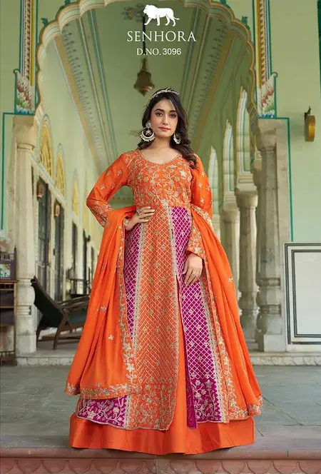 Rangili By Senhora Chinon Heavy Embroidery Gown
